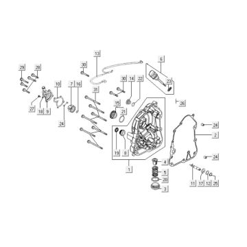 Crankcase - Dipstick - Oil filter Kymco Downtown 125i 4T LC