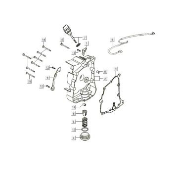 Crankcase - Dipstick - Oil filter Kymco Like 200i 4T AC white