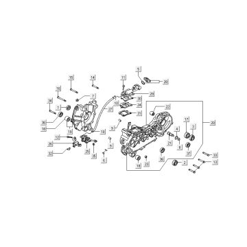 Crankcase Halves - Oil Pump Kymco DJ 2-stroke Black