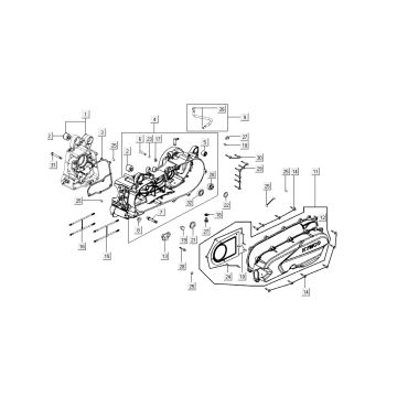 Crankcase Halves Kymco New Sento 4-stroke 50i gold