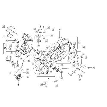 Sump halves Kymco Super9 2-stroke m silver