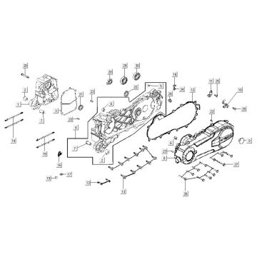 Crankcase cover Kymco Agility 16'+ 4-stroke injection euro4 matt grey
