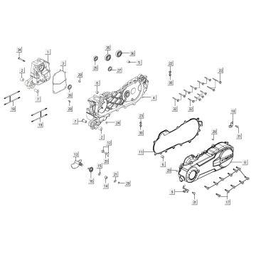 Crankcase cover Kymco Agility 16'+ 4t matt metalic blue