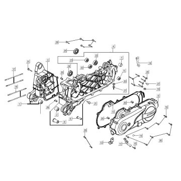 Crankcase cover Kymco Carry 4-stroke injection euro4 white