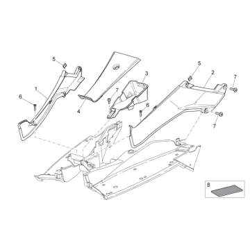 Treeplank - Zijskirts Aprilia SR 50 LC (injectie en carburateur) 2004-2009