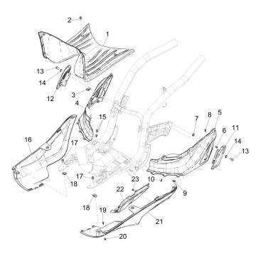 Piaggio Liberty 125 4-stroke 3V IE ABS central cover (IGET Euro 5)