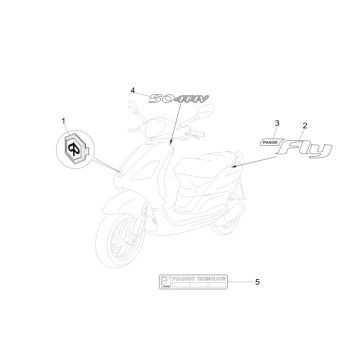 Emblems – Stickers – Logo Piaggio New Fly 50 4T 4V AC