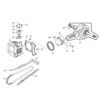 Cylinder - Crankshaft Agility City 16" 125 4T AC