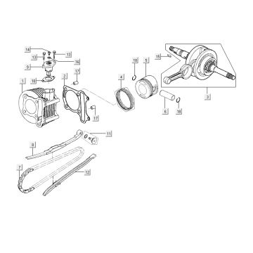 Cylinder - Crankshaft Agility City 16" 150 4T AC