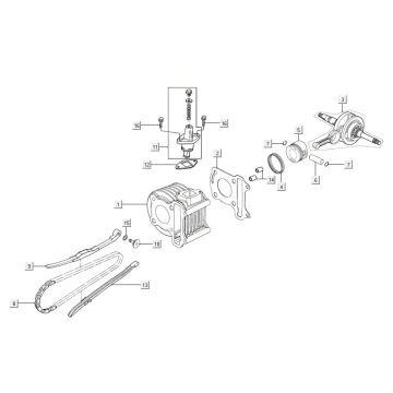 Cylinder crankshaft Kymco Agility 16'+ 4-stroke injection euro4 matt blue