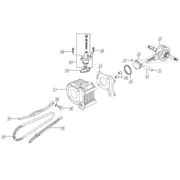Cylinder-crankshaft Kymco Agility 16'+ 4t matt metalic blue