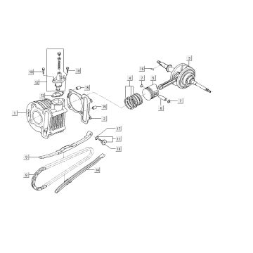 Cylinder crankshaft Kymco Carry 4-stroke white