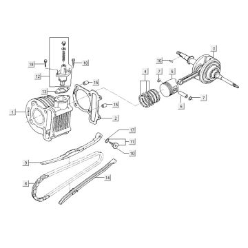 Cylinder crankshaft Kymco Vitality 4t ac anthracite