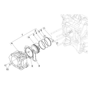 Cylinder - piston GTS 125 IE