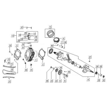 Cylinder - Piston - Crankshaft Kymco MXU 400 4T AC