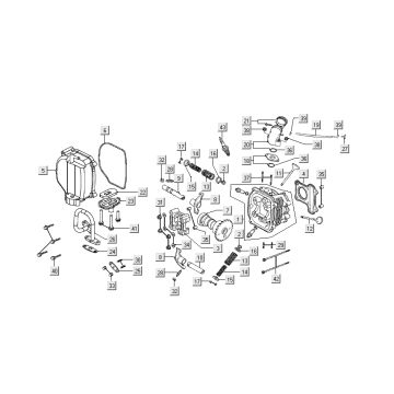 Cylinder head - Camshaft - SLS Kymco Super8 Street 50 4T AC red