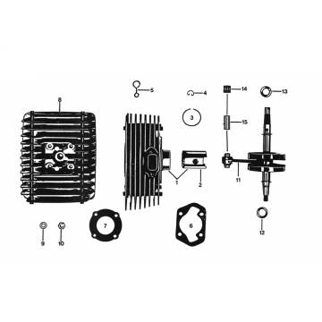 Cylinder - Crankshaft Zundapp KS 50 530-500 and 510