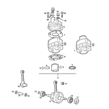 Cylinder Crankshaft Derbi Senda R old model