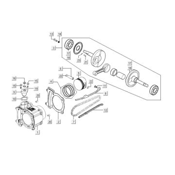 Cylinder - Piston - Crankshaft Kymco People S 300i 4T LC