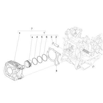 Cylinder Vespa Sprint 4-stroke 3-valve (euro4 injection IGET)