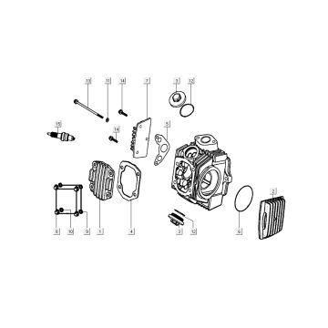 Cylinder head Kymco K-Pipe 50 4T AC white