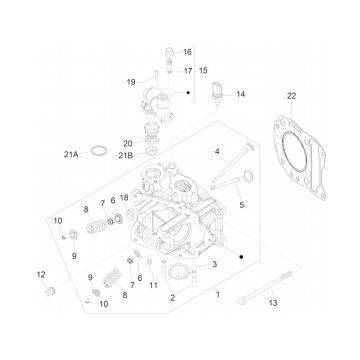 Cylinder head - valves GTS 125 IE