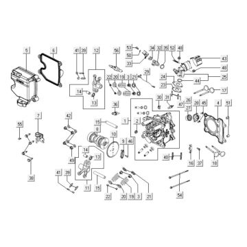 Cylinder head Kymco Downtown 125i 4T LC