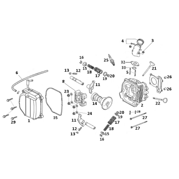 Cylinder head GY6 10/12 inch (EURO 4; after 2018)-Cilinderkop GY6 10 / 12 inch (EURO 4 na 2018) l tm n