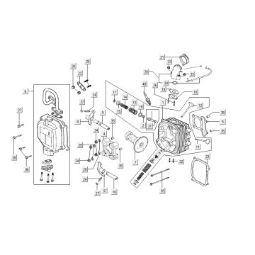 Cylinder head Kymco Agility 12" 125 4T AC blue
