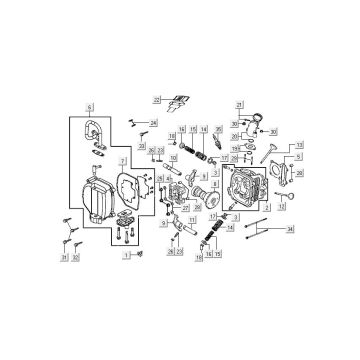 Cylinder head Kymco Agility FR 12" 50 4T AC Euro 4 blue