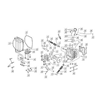 Cylinder head Kymco City 16' 4-stroke white