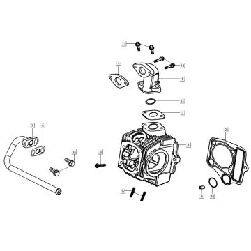 Cylinder Head Kymco K-Pipe 4-stroke Gloss Black