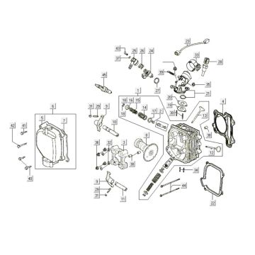 Cylinder head Kymco Like 200i 4T AC white