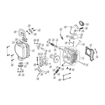 Cylinder head Kymco People S 50 4T AC white