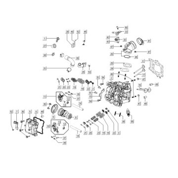 Cylinder head Kymco Xciting 400i 4T LC yellow