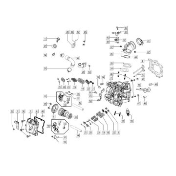 Cylinder head Kymco Xciting 400i 4T LC matte black