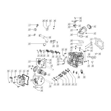 Cylinder head Kymco Xciting 400i 4T LC pearl lblack