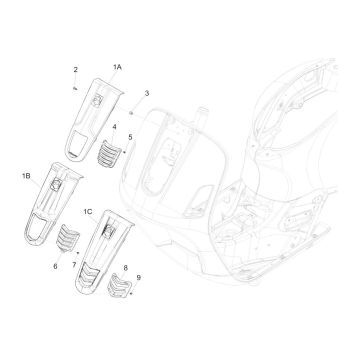 Horn nose - front plate GTS 125 IU