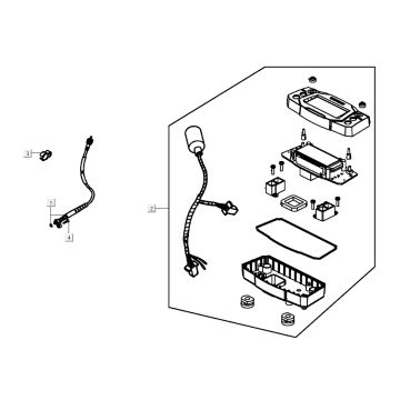 Cockpit - counter - cable Kymco K-Pipe 4-stroke Gloss Black