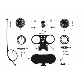 Speedometer - Cockpit Zundapp KS 50 530-010, 011 and 500