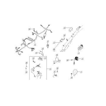 contact wiring harness Kymco Super 8 4-stroke (2007-2009) orange