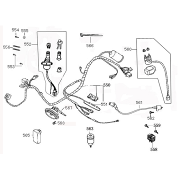 Ignition switch - Wiring harness China Classic S 50 4T AC orange