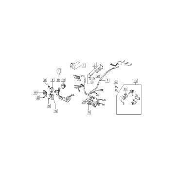 socket cable harness Kymco Super9 ac o.m 2-stroke matt black yellow