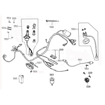 Ignition switch - Wiring harness Wangye HT50QT-12 matte anthracite