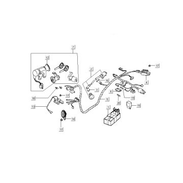 Ignition switch - elektra Kymco People 2-stroke red