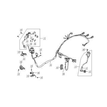 Ignition Switch - Cable Harness Kymco DJ 2-stroke Silver