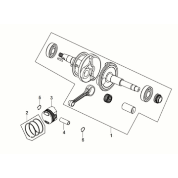 Sym Mio 50I E5 crank shaft