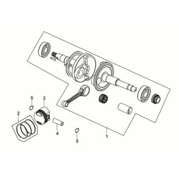 Sym Orbit III 50 E5 crank shaft
