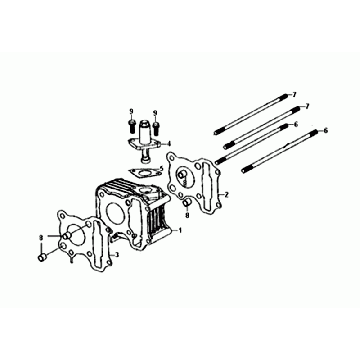 CYLINDER/HEAD GASKET/FOOT GASKET Sym Orbit III Black