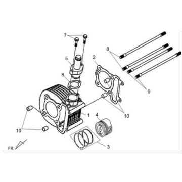 Cylinder/ head gasket/ base gasket Sym X'PRO 125